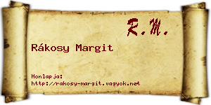Rákosy Margit névjegykártya